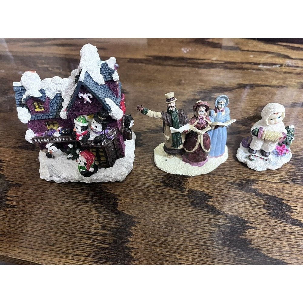 Christmas Figurines Carolers Spain Inc Baby Artic Penguins Brick House Vintage